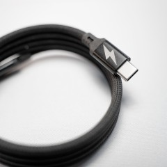 Кабель COIL магнитный для зарядки и передачи данных, 100Вт, 480Мб/с, нейлоновая оплетка, черный