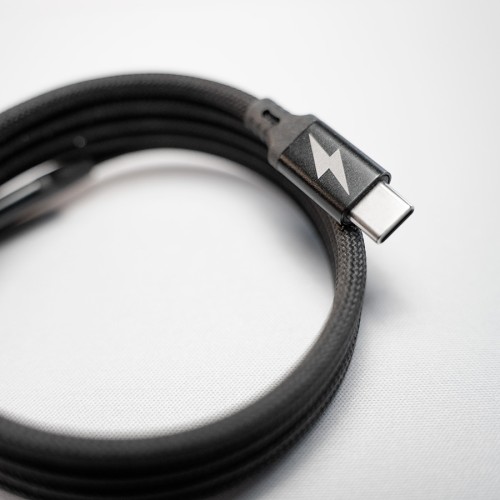 Кабель COIL магнитный для зарядки и передачи данных, 100Вт, 480Мб/с, нейлоновая оплетка, черный