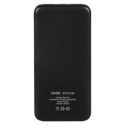 Универсальный аккумулятор Wave 10 (10000 мАч), белый, 14,9х6.7х1,6 см