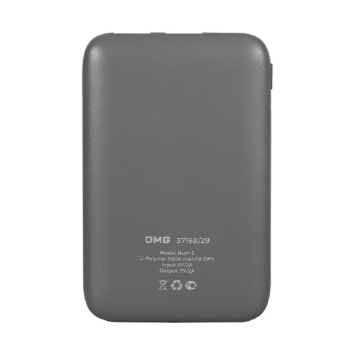 Универсальный аккумулятор Num 5 (5000 мАч), белый, 10,2х6.3х1,2 см