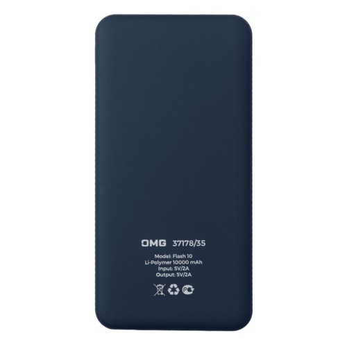 Универсальный аккумулятор Flash 10 (10000 мАч) с подсветкой и soft touch,синий,13,7х6,87х1,55 мм