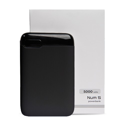Универсальный аккумулятор Num 5 (5000 мАч), белый, 10,2х6.3х1,2 см