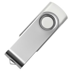 USB flash-карта DOT (8Гб), белый, 5,8х2х1,1см,пластик металл