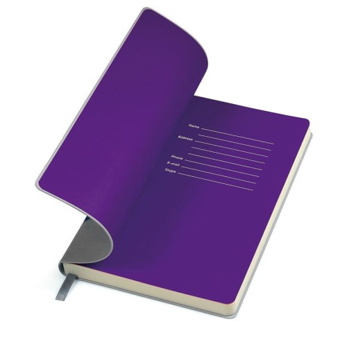 Бизнес-блокнот FUNKY А5, голубой, серый форзац, мягкая обложка, в линейку