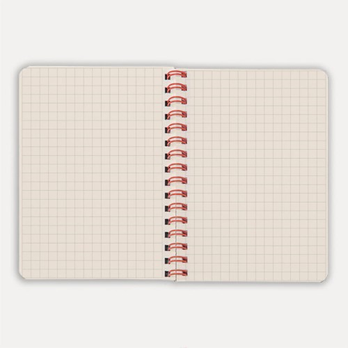 Блокнот на двойной пружине HELIX MINI, 105 х 150 мм, черный, блок в клетку