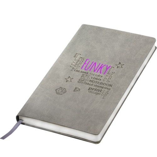 Бизнес-блокнот FUNKY А5, голубой, серый форзац, мягкая обложка, в линейку