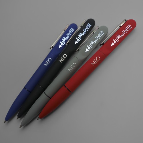 Ручка шариковая NEO с подсветкой после гравировки, soft touch