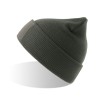Шапка вязаная  двойная Wind-S, с отворотом и патчем, темно-серый, 100% переработанный полиэстер