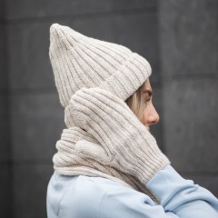 Шапка бини вязаная НАСВЯЗИ© шерсть/ акрил