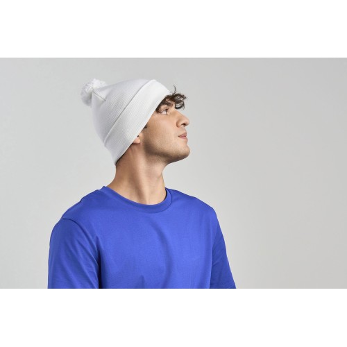 Шапка вязаная двойная Wind-S с помпоном