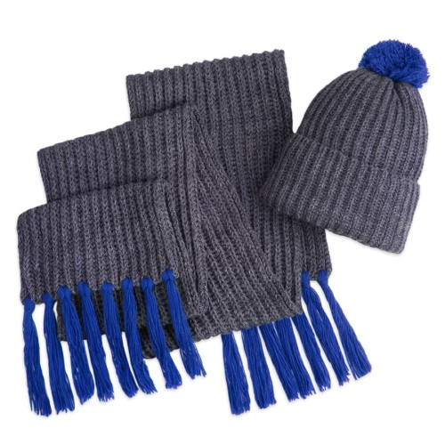 Шапка и шарф GoSnow с ярким помпоном и кисточками