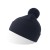 Шапка вязаная  двойная Wind-S, с отворотом и помпоном, тёмно-синий, 100% переработанный полиэстер