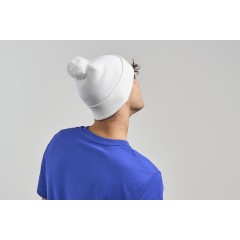 Шапка вязаная двойная Wind-S с помпоном