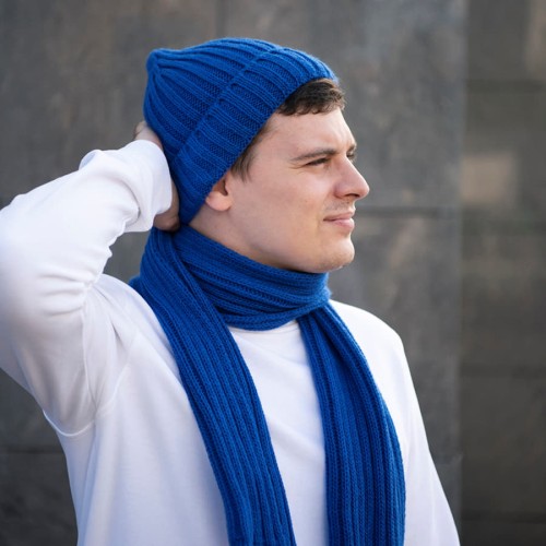 Шапка бини вязаная НАСВЯЗИ© шерсть/ акрил