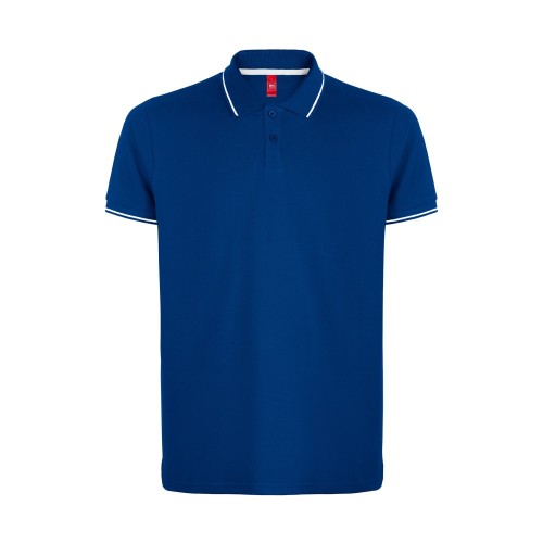 Рубашка-поло мужская SPECTRUM, к/р, синий/белый, S, 100% хлопок, плотность 195 г/м2