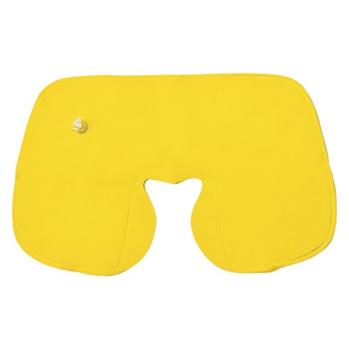 Подушка надувная дорожная WAY в футляре; желтый; 43,5х27,5 см; твил