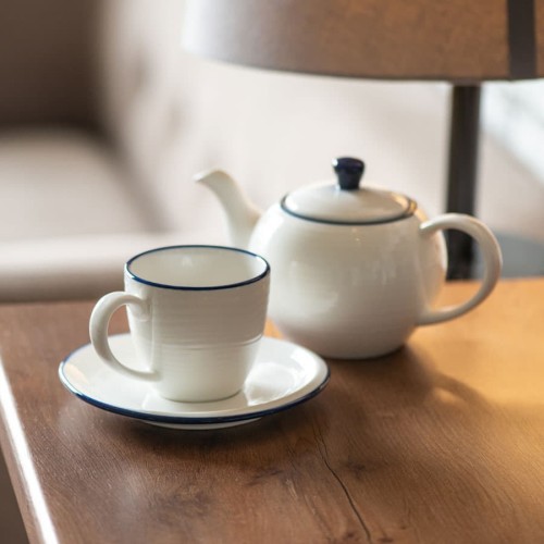 Чайник и чайная пара SEAWAVE в упаковке, 200мл и 500мл, фарфор