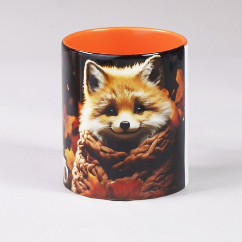 Кружка для сублимации, 330 мл, d=82 мм, стандарт А, белая, желтая внутри, желтая ручка