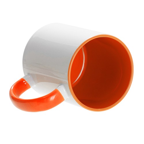 Кружка для сублимации, 330 мл, d=82 мм, стандарт А, белая, желтая внутри, желтая ручка