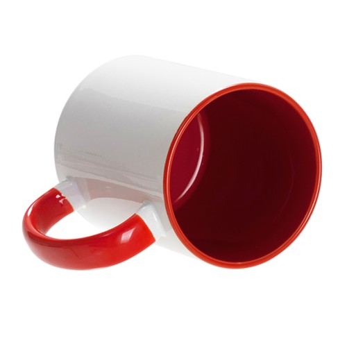 Кружка для сублимации, 330 мл, d=82 мм, стандарт А, белая, желтая внутри, желтая ручка