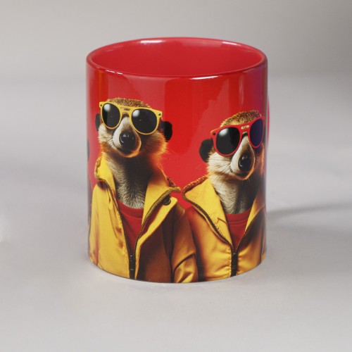 Кружка для сублимации, 330 мл, d=82 мм, стандарт А, белая, желтая внутри, желтая ручка