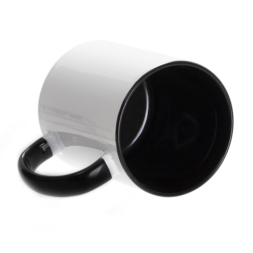 Кружка для сублимации, 330 мл, d=82 мм, стандарт А, белая, желтая внутри, желтая ручка