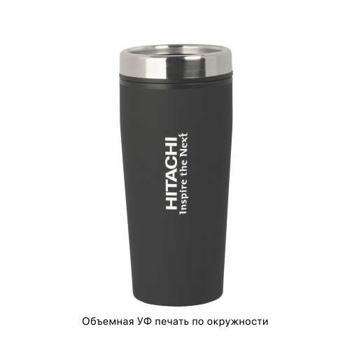 Термостакан Европа 500 мл, покрытие soft touch, черный