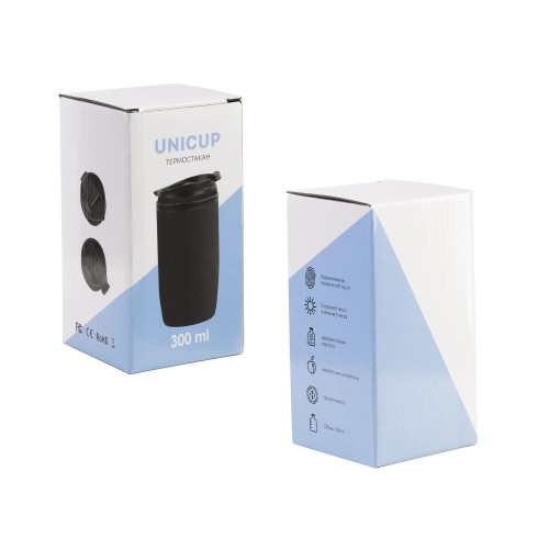 Термостакан Unicup 300 мл, покрытие soft touch, оранжевый