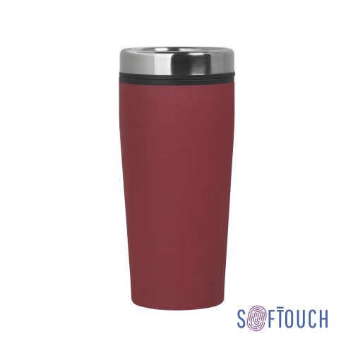 Термостакан Европа 500 мл, покрытие soft touch, красный