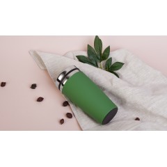 Термостакан Эльбрус, покрытие soft touch, зеленый