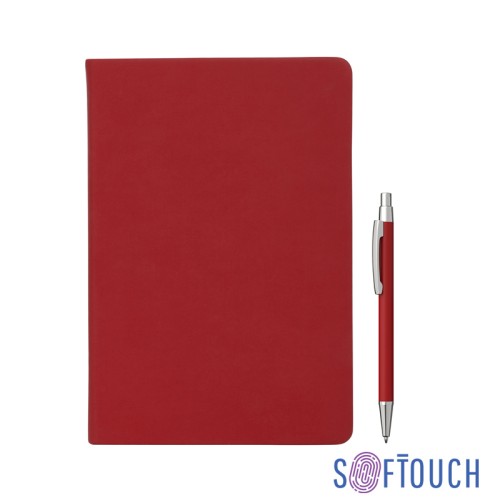 Набор подарочный Генуя, покрытие soft touch, красный