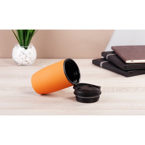Термостакан Unicup 300 мл, покрытие soft touch, оранжевый