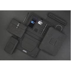 Папка А5 с беспроводным зарядным устройством 4000 mAh и блокнотом softtouch, черный
