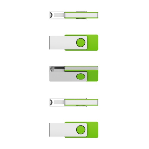 Флеш-карта TWISTA MS, 16Гб, зеленое яблоко/серебристый