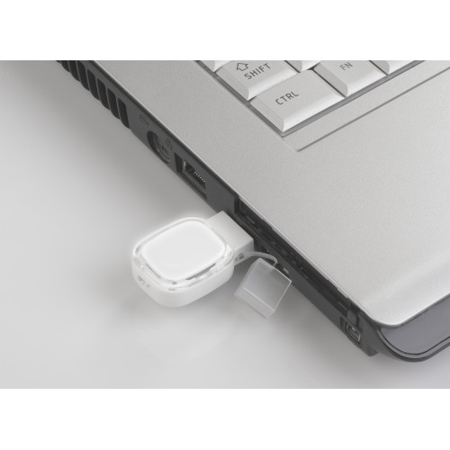 Флеш-карта 16 Гб с подсветкой логотипа, белый