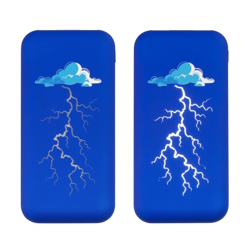 Беспроводное зарядное устройство Sticky SOFTTOUCH, 10000 mAh с подсветкой логотипа и присосками, синий