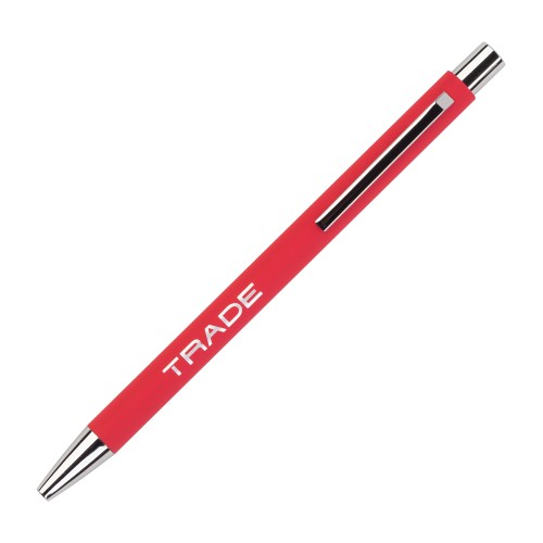 Ручка шариковая Trade, покрытие soft touch, красный