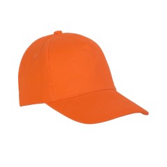 Бейсболка, 5 клиньев, хлопок, 250 г/м2, оранжевый