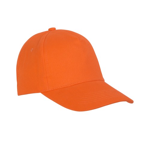 Бейсболка, 5 клиньев, хлопок, 250 г/м2, оранжевый