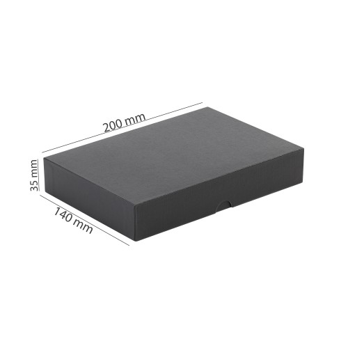 Подарочная коробка без ложемента (крышка-дно, 20 х h 3,5 х 14 см), черный