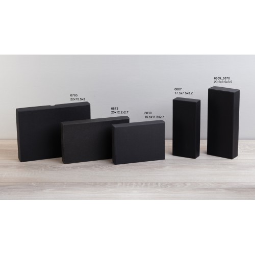 Подарочная коробка без ложемента (крышка-дно, 20,5 х 3,5 х 8,5 см), черный