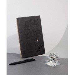 Пресс-папье с каплей нефти на подставке, прозрачный