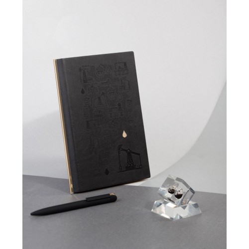 Пресс-папье с каплей нефти на подставке, прозрачный