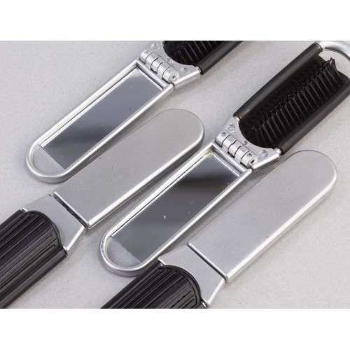 Расческа с зеркалом, серебристый