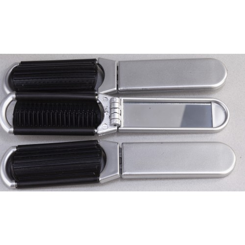 Расческа с зеркалом, серебристый