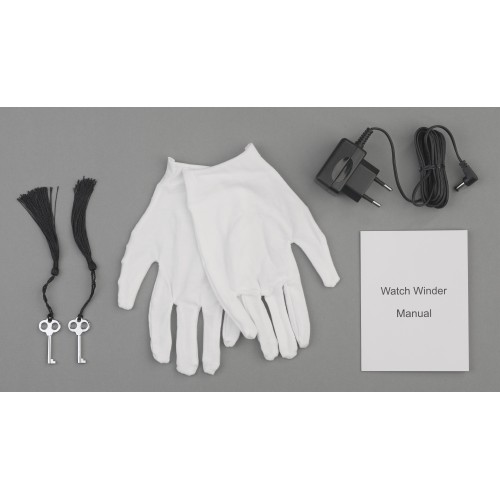 Шкатулка из дерева для часов с подзаводом, черный с серым