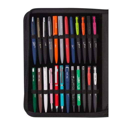 Презентационный кейс ручек и карандашей Океан, черный с желтым