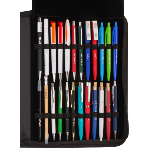 Презентационный кейс ручек и карандашей Океан, черный с желтым