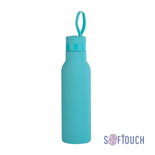 Бутылка для воды Фитнес 700 мл, покрытие soft touch, бирюзовый
