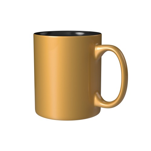Кружка керамическая под гравировку, золотистый